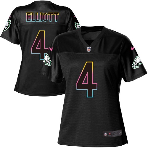 Nike Eagles #4 Jake Elliott Black Women's NFL Fashion Game Jersey